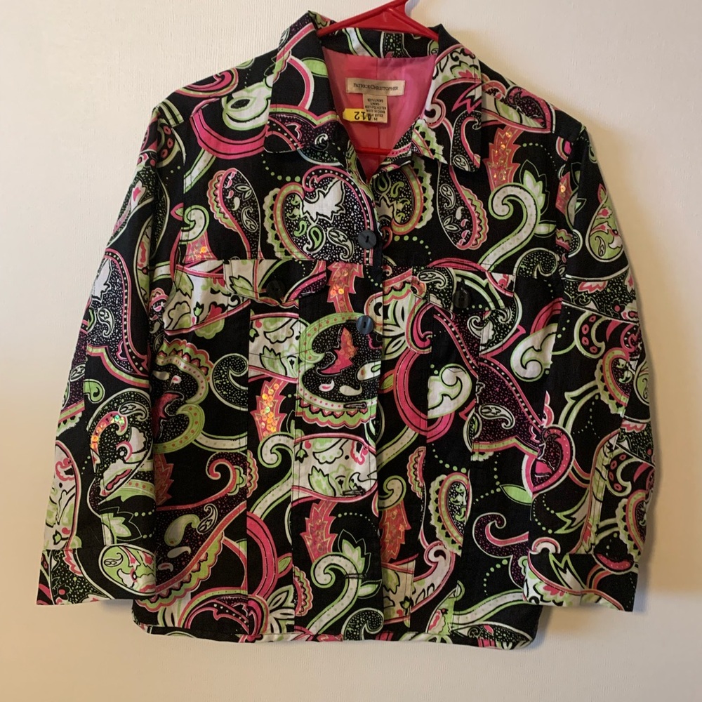 Patrick Christopher Coldwater Creek Multicolor Paisley Blazer
